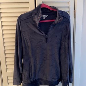 Blue velour 1/4 zip.